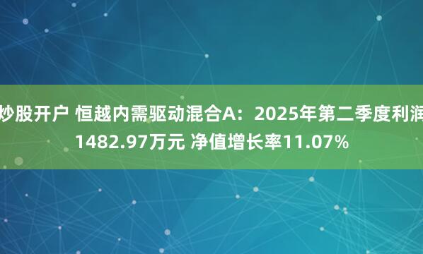炒股开户 恒越内需驱动混合A：2025年第二季度利润1482.97万元 净值增长率11.07%